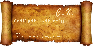 Czégé Károly névjegykártya