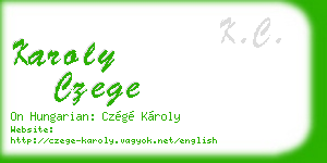 karoly czege business card