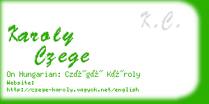 karoly czege business card